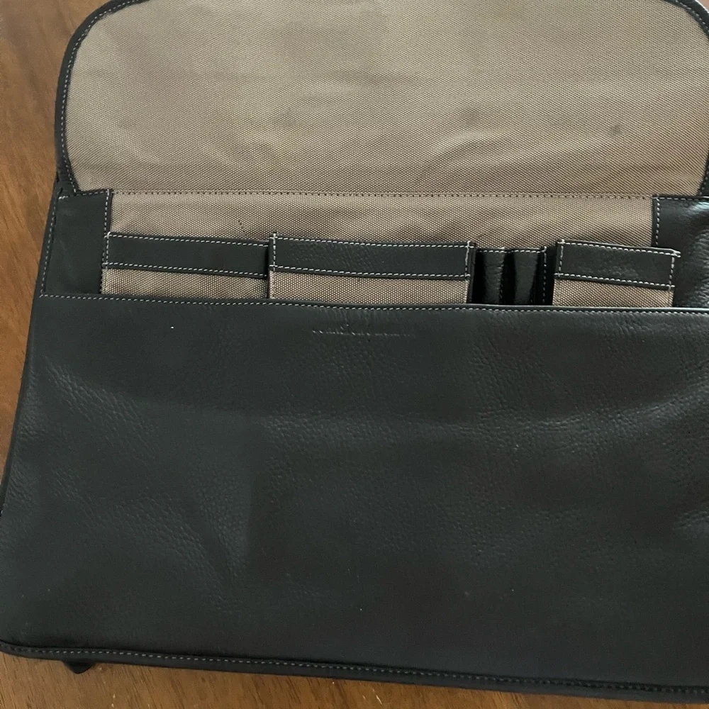 Johnson & Murphy Sophisticated Black Leather Briefcase